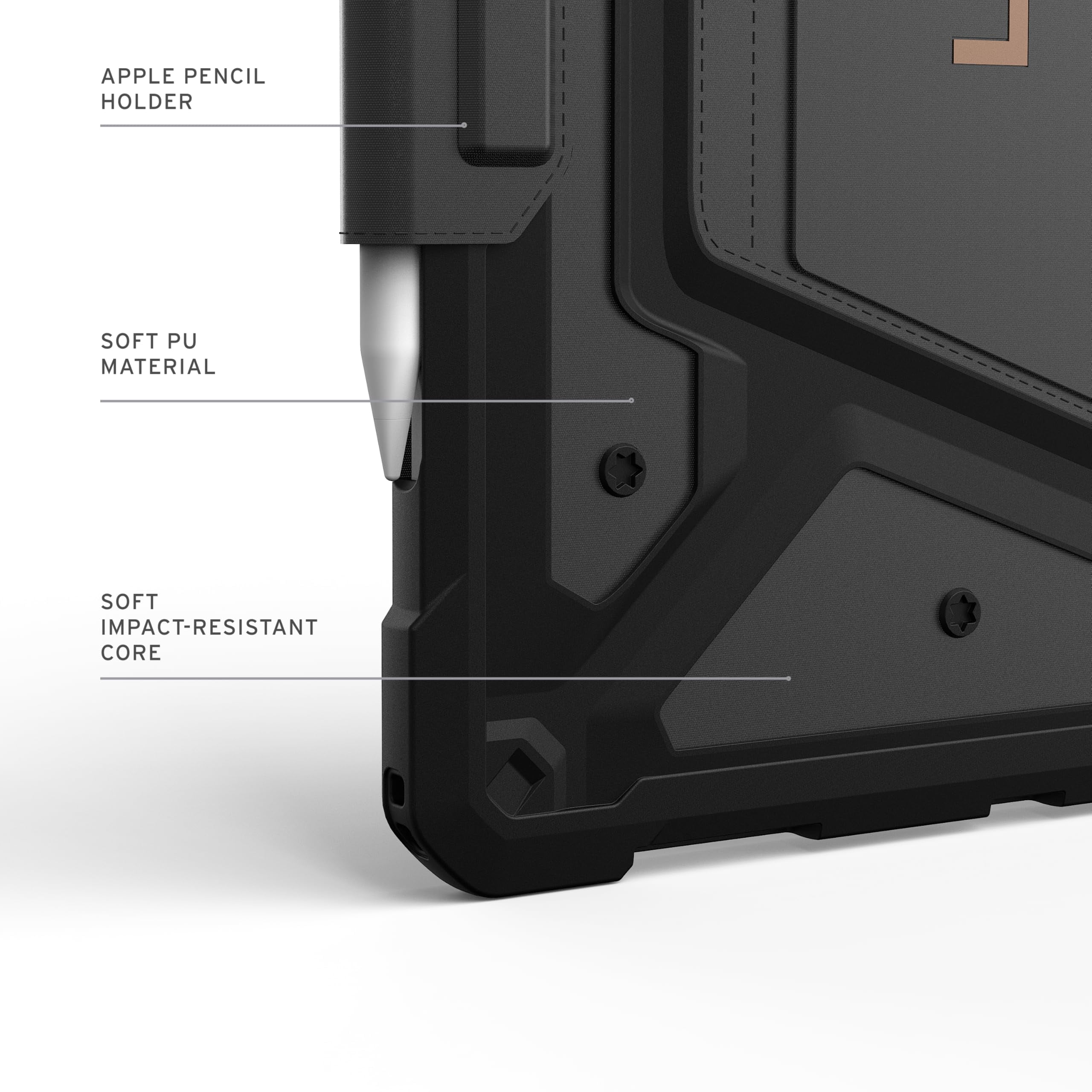 UAG iPad Air 13" Case M4/M3 2025-2026 - Rugged Multi-Angle Viewing Folio Cover with Pencil Holder & Adjustable Stand, Metropolis SE, Black/Bronze