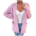 thumbnail image 1 of Styesk Cardigan Sweaters for Women Open Front Chunky Long Cardigans Casual Loose Fit Crochet Sweaters Versatile Solid Color Fall Outfits Comfy Long Sleeve Knit Cardigans with Pockets, 1 of 5