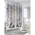 thumbnail image 3 of Grey Christmas Standard Shower Curtain Set, Waterproof Shower Curtains for Bathroom, Gnomes Xmas Snowflake Gifts Winter Washable Fabric Cloth Bath Curtain for Bathtub with Hooks 72x72 Inches, 3 of 6