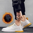 thumbnail image 5 of Xfvqtps Mens Sneakers Lace Up Lightweight Breathable Outdoor Running Walking PU Shoes Fashion Sports Shoes Casual Sneakers Cotton Shoes Yellow, 5 of 9