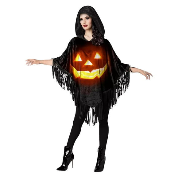 Poncho Jack-O-Lantern de Costume Fun World para mujer, Halloween
