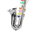 thumbnail image 3 of Instruments de Saxophone Mini Simulés à 8 Notes Musicaux Or Enfants pour Enfants de 3 Ans et Plus Argent B, 3 of 4