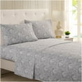 thumbnail image 2 of Mellanni 4-Piece Iconic King Bedsheet Set - Microfiber, 16" Deep Pocket, Cooling, Wrinkle, Fade, Stain Resistant, Paisley Gray, 2 of 7