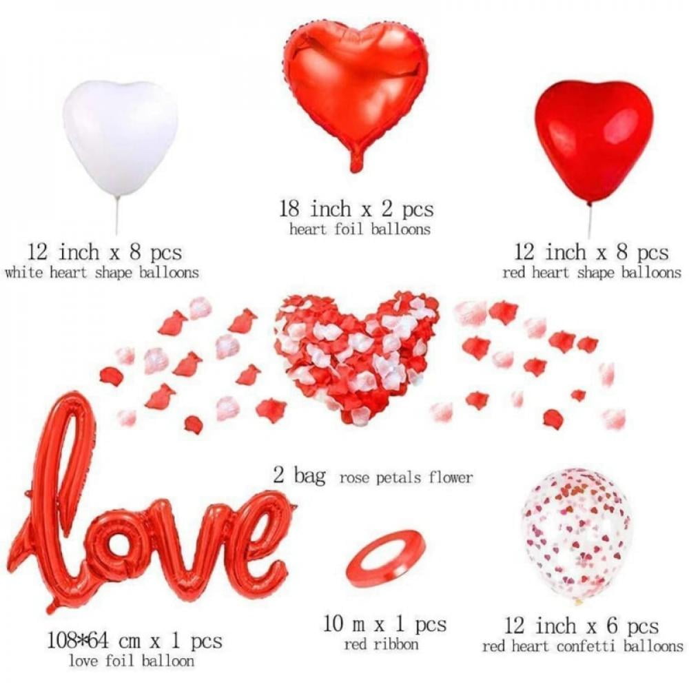 Foil 18" BALLOONS Gift/Present Heart/Round Shape 12" VALENTINES DAY Latex 