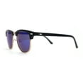 thumbnail image 4 of Mens Hipster Classic Half Horn Rim Iconic Sunglasses Black Gold Blue Mirror, 4 of 4