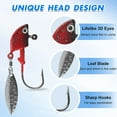 thumbnail image 2 of Jig Heads Kit Fishing Jig Head Hooks with Willow Blade Swimbait Jig Head Weighted Spin Head Jig Lures 1/4oz 3/8oz 1/2oz for Crappie Bass, 2 of 7