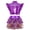 Purple, variant on Girls 2Pcs Hip Hop Jazz Dance Outfits Sparkly Crop Tops and Culottes Skirts Cheer Dancewear Silver 6