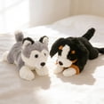 thumbnail image 5 of Cute Husky Dog Plush Toy - 11.8in Soft Realistic Lying Pet Puppy Stuffed Animals Pillow Doll Toys, 5 of 6