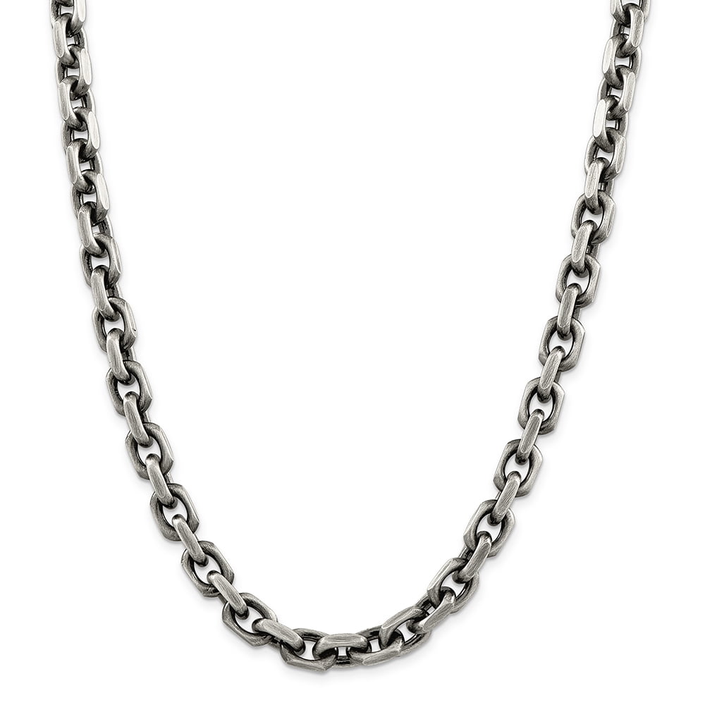 Necklaces Rolo .925 Sterling Silver 8.6 MM Antique Rolo Link Chain Necklace, 24"