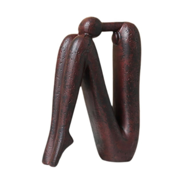 Escultura abstracta de figura decorativa de mesa, colección de personajes, estatua moderna Rojo