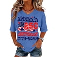 thumbnail image 3 of 250 Anniversary USA Shirt for Womens 1776-2026 250 Years America Flag Printed Shirts, 250th Anniversary USA Shirt Womens CrewNeck Short Sleeves Graphic Tees, 4th of July Summer Womens Tops Blue XXXL, 3 of 5