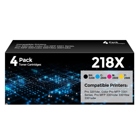 Paquete de 4 cartuchos de tóner YQSLPBM 218X para HP Color LaserJet