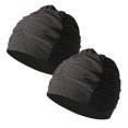 thumbnail image 1 of Lot de 2 turbans de bain plissés en polyester pour homme et femme, pour cheveux longs et courts, 1 of 4