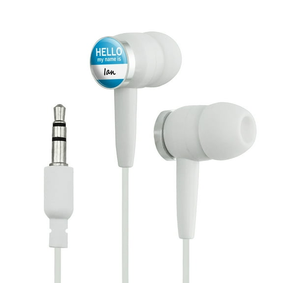Ian Hello My Name Is Novelty In-Ear Earbud Headphones