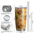 thumbnail image 6 of 20oz Tumblers Happy Thanksgiving Turkey Fall Leaves Pumpkin Stainless Steel Vacuum Insulated Double Wall Travel Tumbler Cups Mug with Lid and Straw,Cleaning Brush for Cold & Hot Drinks, 6 of 7