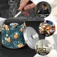 thumbnail image 4 of Yayeee Ashtray with Lid for Cigarette Smokeless Stainless Steel Home Ash Holder, Blue Oranges, 4 of 7