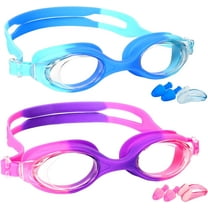 Kids Swim Goggles - 2 Pack Swimming Goggles Anti Fog No Leaking For Kids Age 3-15