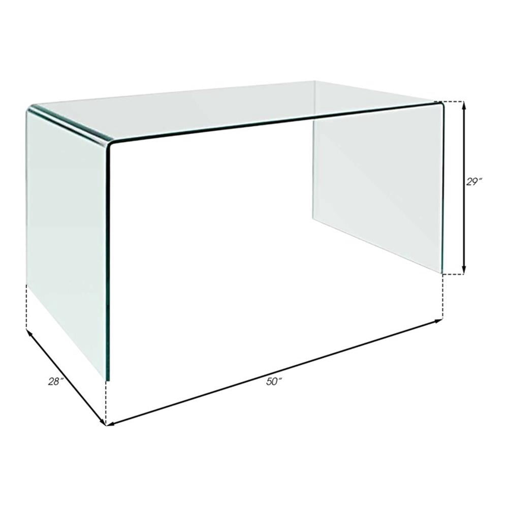 Creative Images International 50" Contemporary Glass Desk in Clear