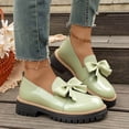 thumbnail image 2 of Taqqpue Women Loafer Shoes Women's Fashionable Casual Solid Color Round Toe Block Heel Loafers Mid-Heel Shoes Flat Shoes for Women, 2 of 9