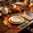 thumbnail image 5 of Naittoop Farmhouse Thanksgiving Fall Leaves Round Placemats 15in for Embroidered Autumn Cutout Harvest Placemats, Rustic Maple Leaves Tabletop Decoration for Home Kitchen Dining A, 5 of 8