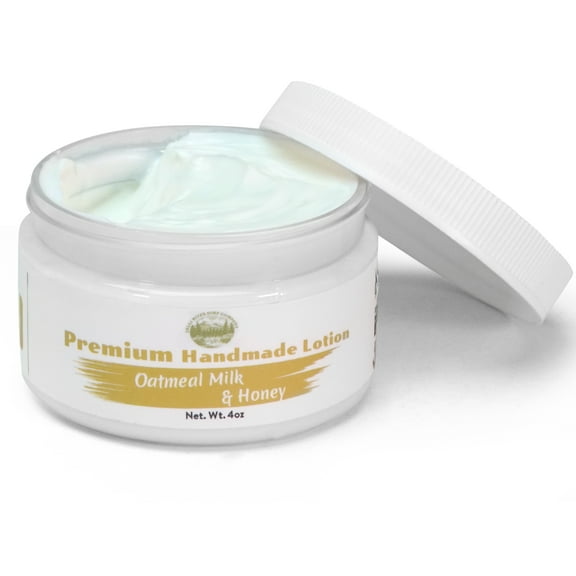 Oatmeal Milk & Honey Lotion in Jar - 4oz Premium Handmade Natural Moisturizing Skin Lotion, Moisturizer For Dry To Very Dry, Sensitive Skin, Deep Moisturizing Cream - Falls River Soap