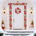 thumbnail image 6 of 6FT Christmas Garland with 20 Warm White LED Lights, Realistic Design with Flowers, Ball Ornaments, and Berries, Battery Operated for Wire-Free Use,for Fireplace Mantle Indoor Outdoor Decoration, 6 of 9