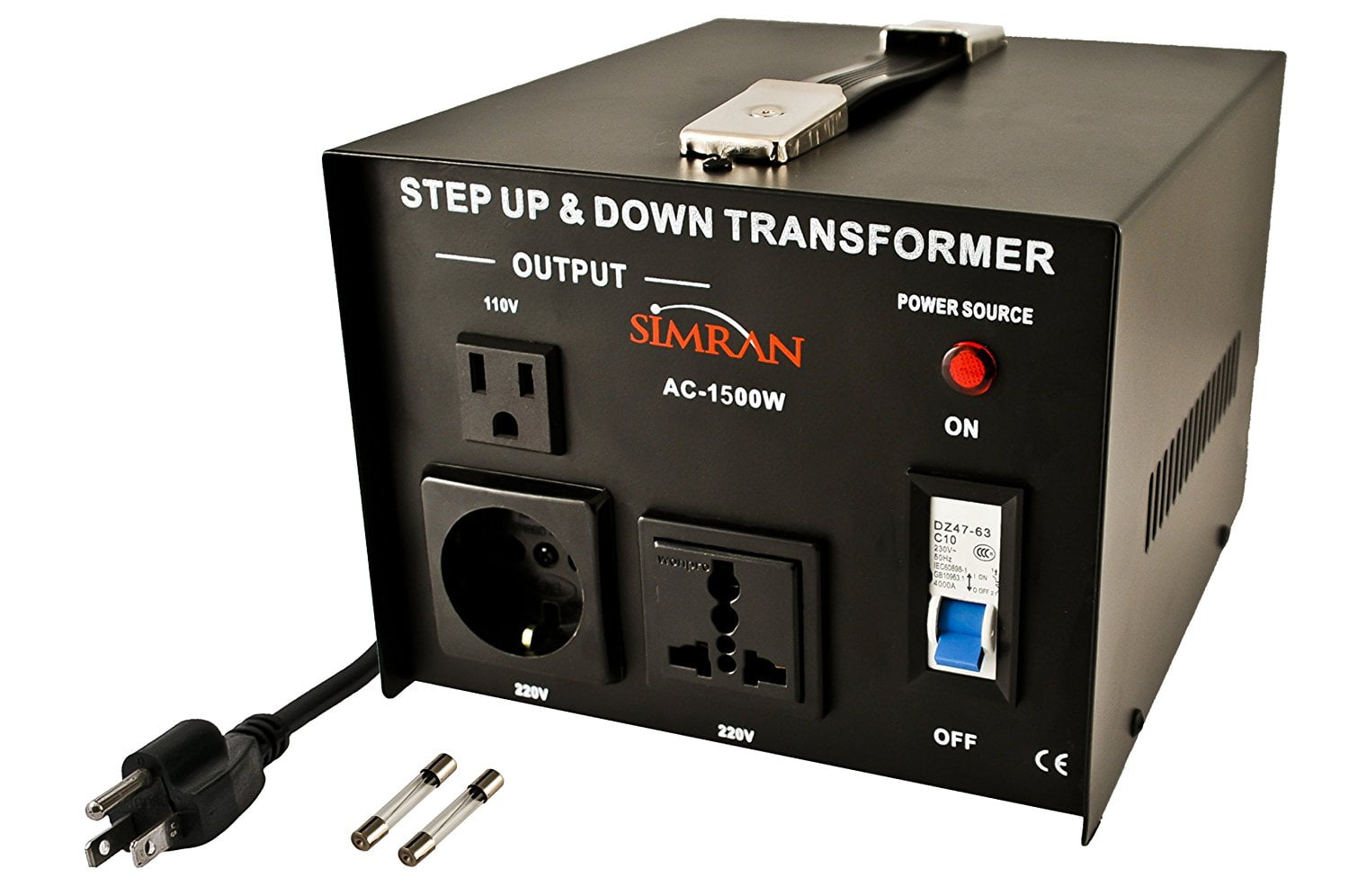 Simran THG-1500 220/240V 110/120V Step Down Transformer 220 Volt To 110 Volt 