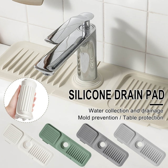 MORESEC 4Pcs Faucet Splash Guard, Silicone Faucet Splash Guard, Kitchen Sink Water Deflector, Adjustable Faucet Cover for Splash Prevention, Flexible Faucet Extension