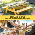 thumbnail image 6 of Sunflowers Table Cloths for 3 Foot Rectangle Tables, Floral Green Leaves Bees Watercolor Wooden Patio Waterproof Elastic Fitted Tablecloths, Washable Rectangular Table Cover for Camping, 6 of 8