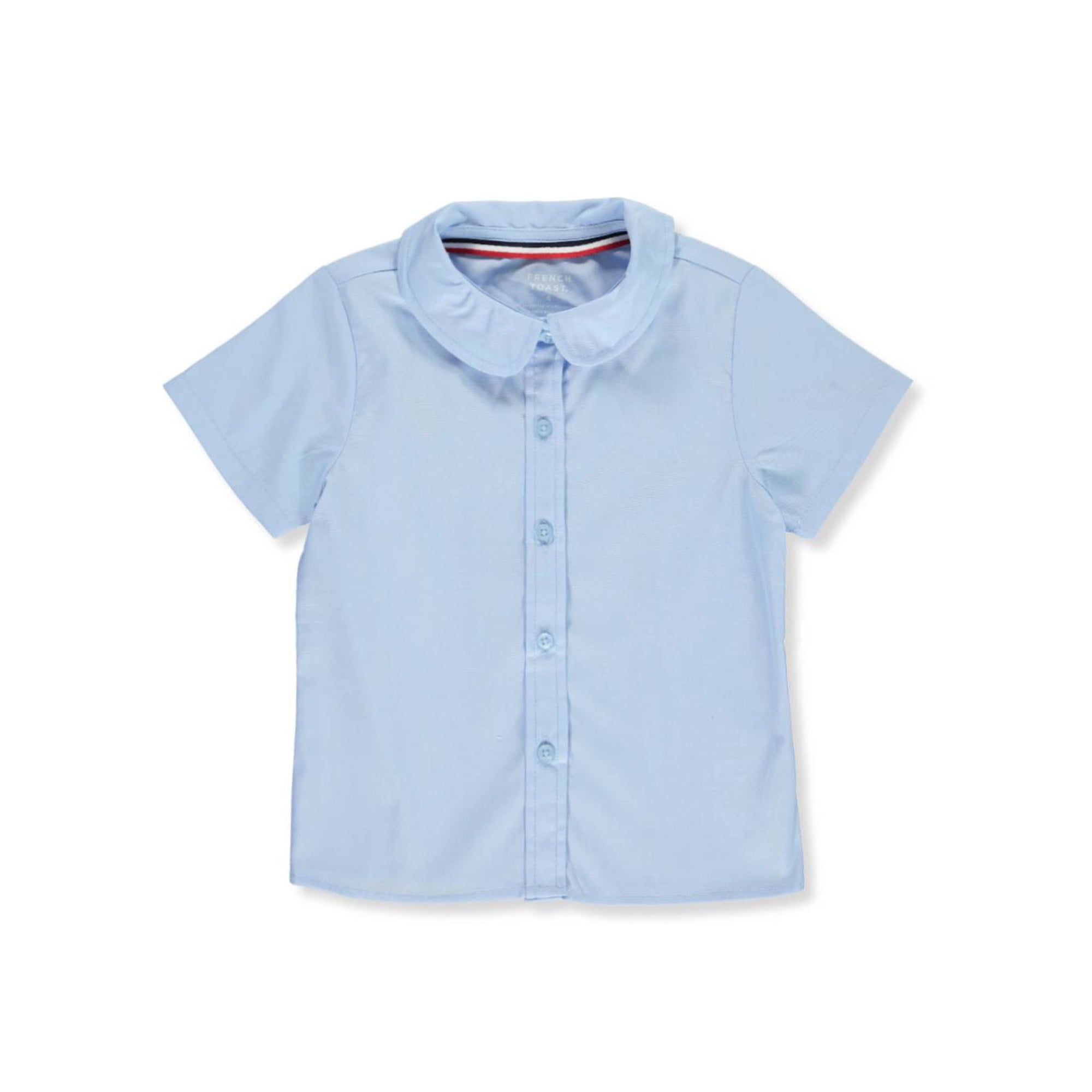 French Toast Toddler Girls School Uniform Short Sleeve Modern Peter Pan Collar Blouse
