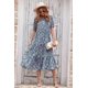 thumbnail image 2 of Vestido bohemio casual de verano para mujer, vestido floral con volantes y mangas abullonadas, cintura alta, vestidos de playa midi, 2 of 4