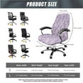 thumbnail image 5 of FKELYI Purple Lavender Print 3 Pcs Set Office Chair Cover with Armrest Covers Anti-Dust High Back Swivel Boss Chair Slipcover Gaming Armchair Protector, Small, 5 of 6