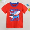 thumbnail image 2 of TOWED22 Boys Tshirt Raglan Short Sleeve Shirt Cotton Blend Basic Tees Breathable Baseball T-Shirts Light Weight(Red,7-8 Y), 2 of 9