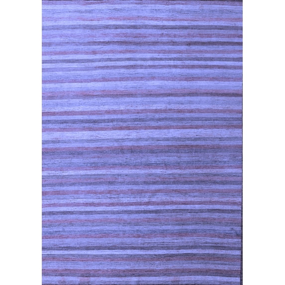 Ahgly Company Machine Washable Indoor Rectangle Abstract Blue Modern Area Rugs, 8' x 12'