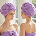 thumbnail image 4 of Hair Towel for Wet Hair Drying Hair Super Absorbent Quick Dry Wrap Towels for Curly Hair Women Girls, 4 of 4