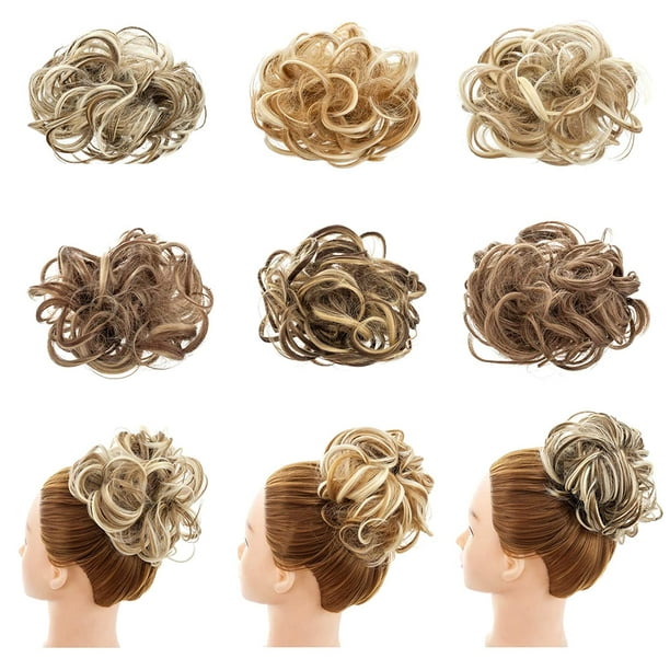Messy Hair Bun Extensions Scrunchy Updo Elastic Wavy Curly Donut Chignon  Hairpiece 
