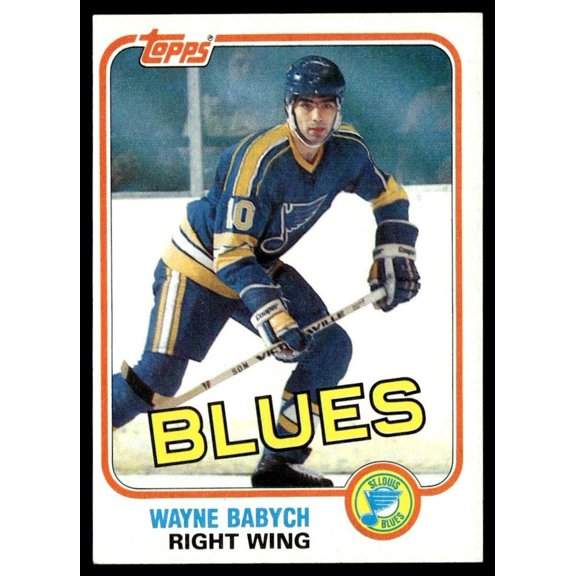 1981 Topps Hockey Card Wayne Babych St. Louis Blues W114 NM