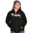 thumbnail image 4 of My Mom My Hero Breast Cancer Ribbon Zip Up Hoodie Men's Women's Brisco Brands S, 4 of 6