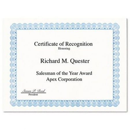 Geographics 20008 Parchment Paper Certificates- 8-1/2 x 11- Blue ...