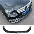 thumbnail image 4 of ¡Novedad! Divisor W204 para Benz C200 C250 C300, faldones de alerón para parachoques delantero, kit de carrocería negro Clase C 2008 a 2014, 4 of 5
