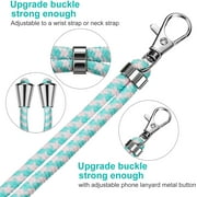 4 Pieces Universal Cell Phone Lanyards by Emlimny with Adjustable Detachable Nylon Neck Crossbody Lanyard and 4 Pieces Transparent Pads for Most Smartphones - 4 Colors