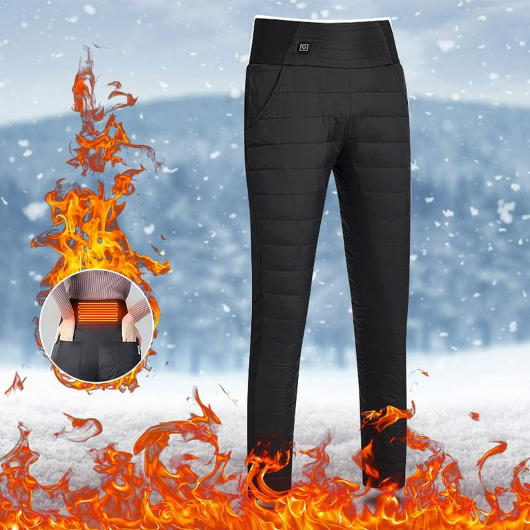 Hesxuno Heated Vest Jacket Women Solid Casual Heating Warm Down Pants  Outdoor Ski Warm Abdomen Warm Waist Constant Temperature Electric Heating  Pants Heated Jacket 