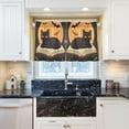 thumbnail image 5 of Yayeee Kitchen Curtains Tier Pair Light Filtering 27"x24" Rod Pocket Short Cafe Window Panel, Orange Halloween Cat, 5 of 7