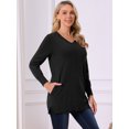thumbnail image 3 of DARING DIVA V Neck Long Sleeve Chunky Knit Pullover Sweater S Black, 3 of 8