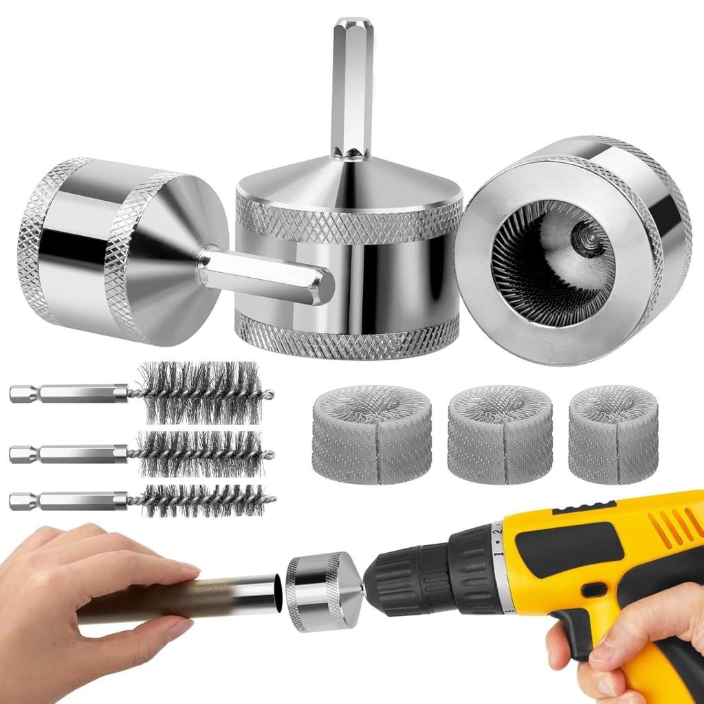 hejhncii Copper Pipe Cleaner Drill Bit Set For Rust Paint Burr Removal 3 Sizes Included