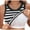 White, variant on DDAPJ pyju Women's Ribbed Tank Top Sleeveless Stripe Print T Shirt Summer Casual Camisole with Bulit in Bra Sales of Today Green XL