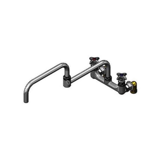 T And S Brass B-0292 Big-Flo Mixing Faucet, Wall Mount, 8" Centers, 24" Double-Joint Swing
