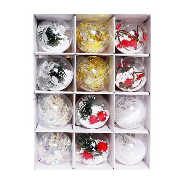12 piezas de adornos de bolas de Navidad, decoraciones para árboles de Navidad, suministros para fiestas, adornos decorativos irrompibles para Conjunto B