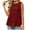 Wine, variant on Women's Tank Top, Fashion Casual Summer Solid Color Round Neck Sleeveless Pullover Side Split Top, Loose Fit Cami with Side Tie, Trendy Blouse for Daily