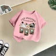 thumbnail image 5 of Curuila Kid Girls Tops Cartoon Print Crew Neck Short Sleeve Tee Summer Casual Loose T Shirt Pink Size 6-8 Years, 5 of 5